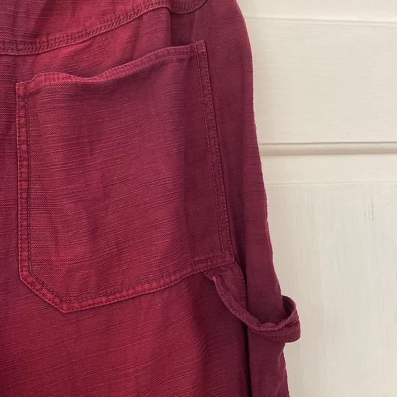 Free People Stay Awhile Carpenter Pants Mulberry Size 4 Purple Maroon Wide Leg - Picture 15 of 15